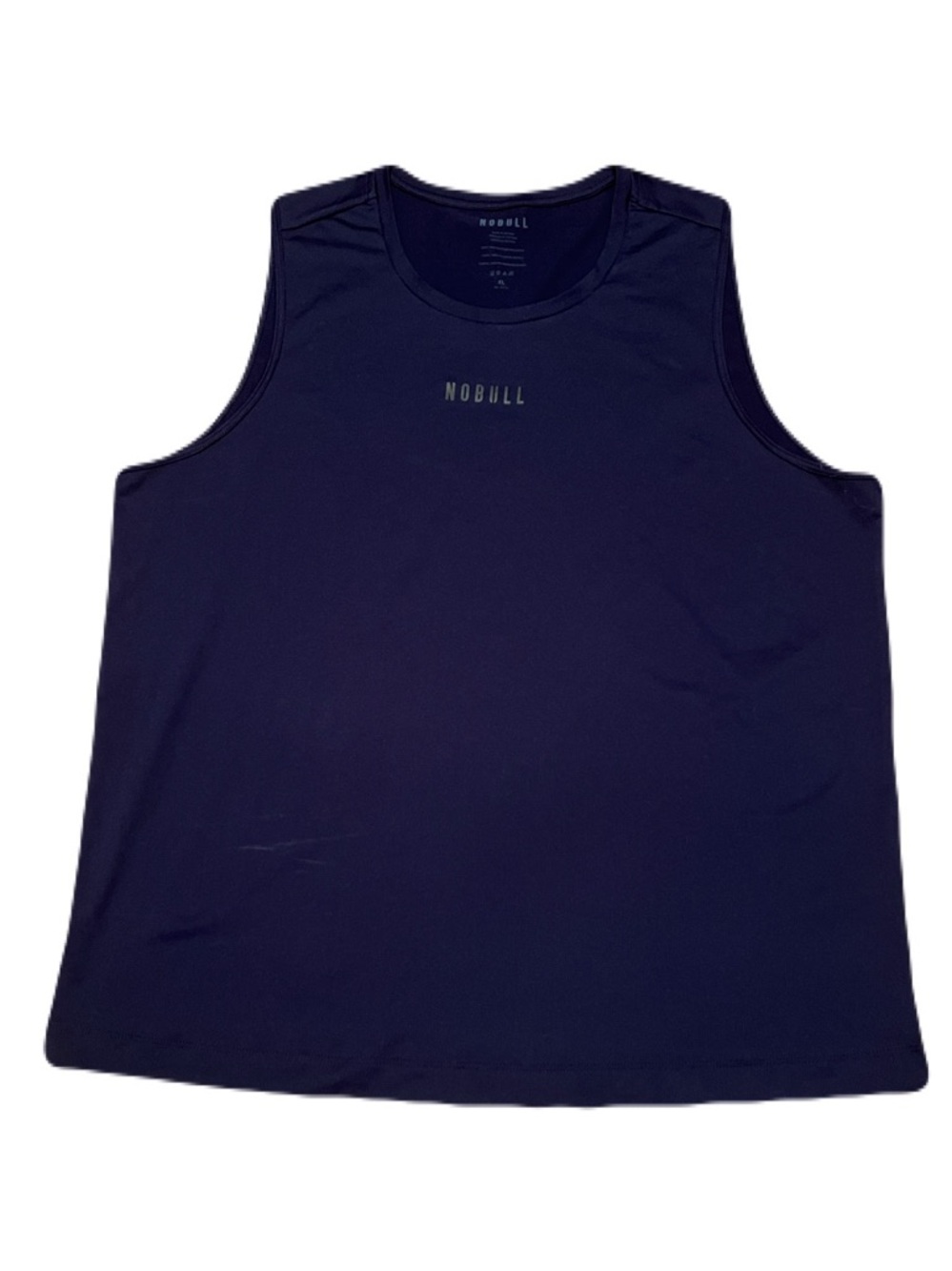 NoBull Recycled Sleeveless Muscle Tank Top in Navy Blue, Men’s size XL